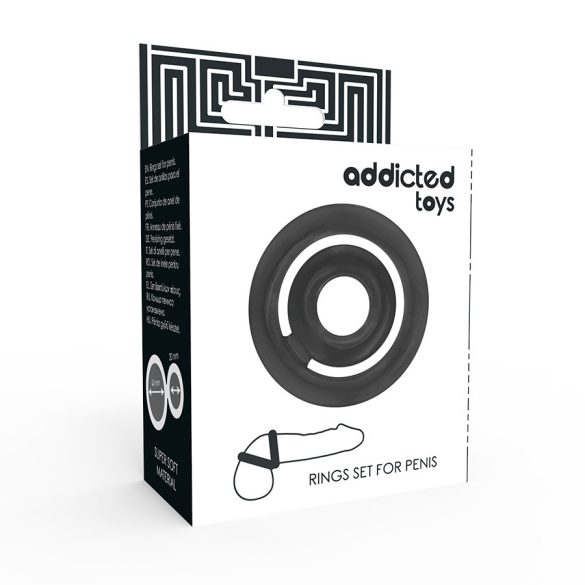 ADDICTED TOYS – Prémium fekete péniszgyűrű
