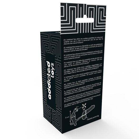ADDICTED TOYS – fekete análplug dupla péniszgyűrűvel