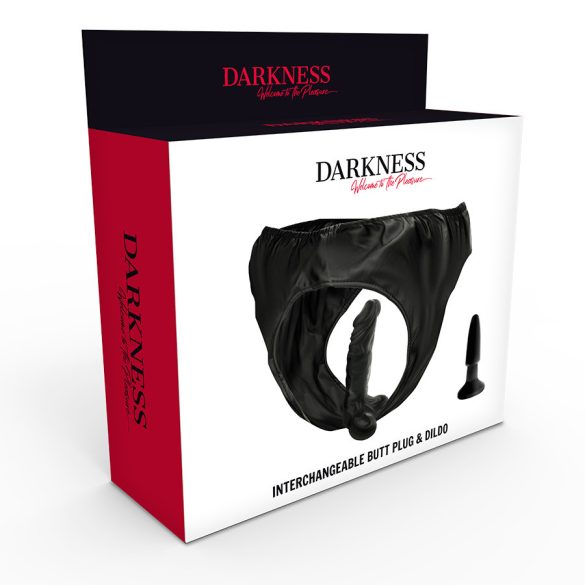 DARKNESS – csatlakoztatható dildós tanga prémium élményhez