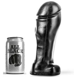 ALL BLACK – 22 cm-es széles talpú dildó