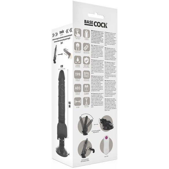 Basecock – valósághű vibrátor távirányítóval, 19,5 cm