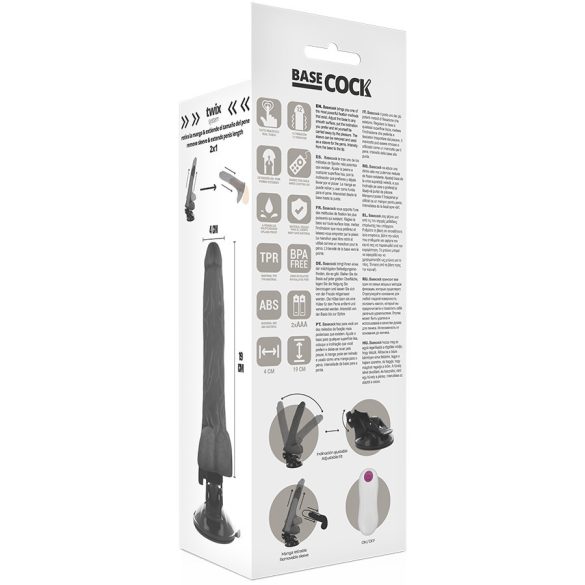 Basecock – valósághű vibrátor távirányítóval, 19 cm