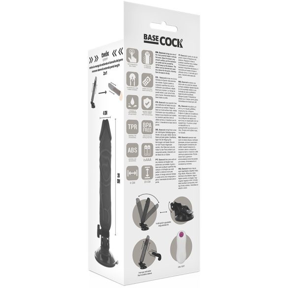 BASECOCK – valósághű vibrátor távirányítóval, 20 cm