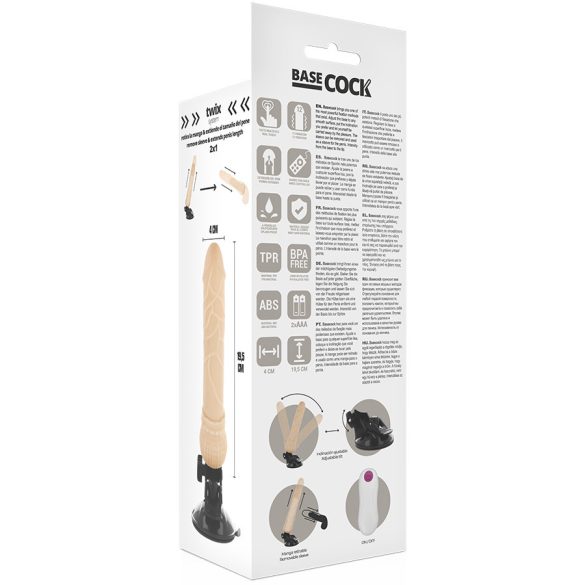 BASECOCK – valósághű vibrátor távirányítóval 19,5 cm