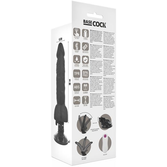 BASECOCK – élethű állítható távirányítós vibrátor 20 cm