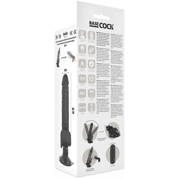 BASECOCK – valósághű vibrátor távirányítóval, 18,5 cm