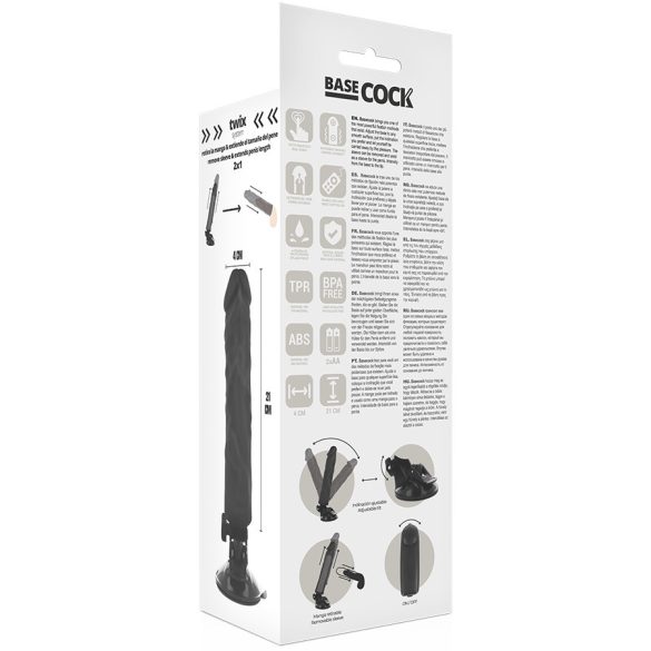 BASECOCK – valósághű vibrátor távirányítóval, 21 cm