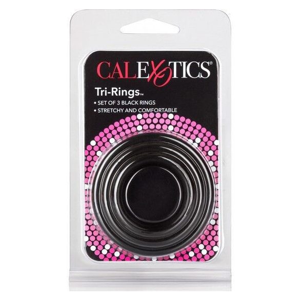 CALEXOTICS - prémium háromgyűrűs izgató fekete színben