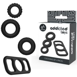 ADDICTED TOYS - prémium péniszgyűrű szett 4 darabos