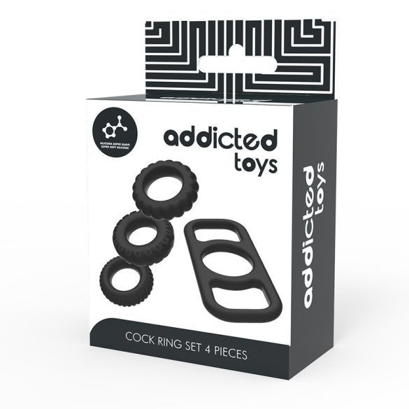 ADDICTED TOYS - prémium péniszgyűrű szett 4 darabos