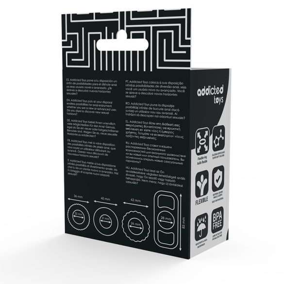 ADDICTED TOYS - prémium péniszgyűrű szett 4 darabos