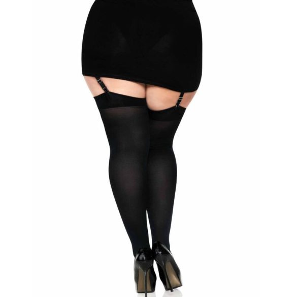 LEG AVENUE - fekete nylon combfix masnival, plus size