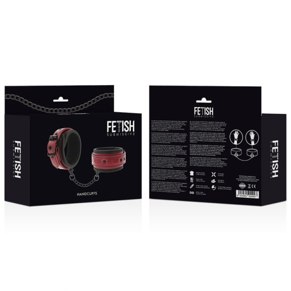 Fetish Submissive – vegán bőr kézbilincsek neopréne béléssel