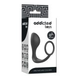 ADDICTED TOYS - anál dugó fekete szilikon gyűrűvel