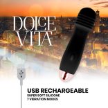DOLCE VITA – újratölthető, 7 sebességes vibrátor, fekete