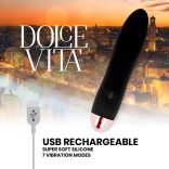 Dolce Vita – újratölthető, 7 sebességes fekete vibrátor