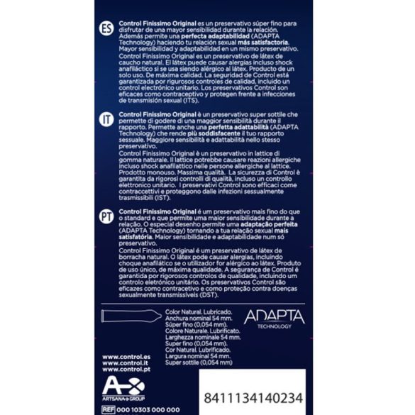 CONTROL Finissimo Original – ultravékony óvszercsomag 6 db