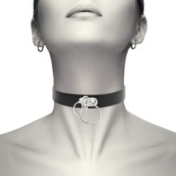 COQUETTE CHIC DESIRE – dupla gyűrűs vegán bőr choker