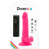 DIVERSIA – rugalmas vibráló dildó, 18 cm, rózsaszín