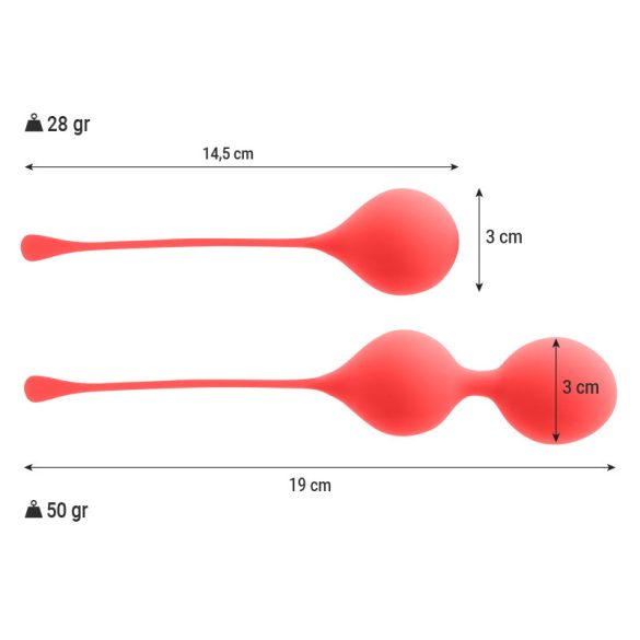 INTENSE Kegel golyók – erősítő intim eszköz, Kendall piros