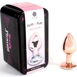 SECRETPLAY – elegáns, rozé arany kis fém anális plug 7 cm