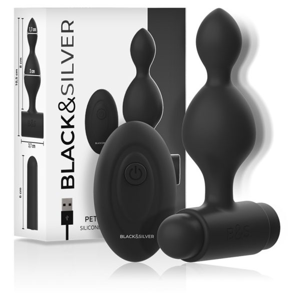 BLACK&SILVER – Tucker small – távirányítós szilikon anál plug