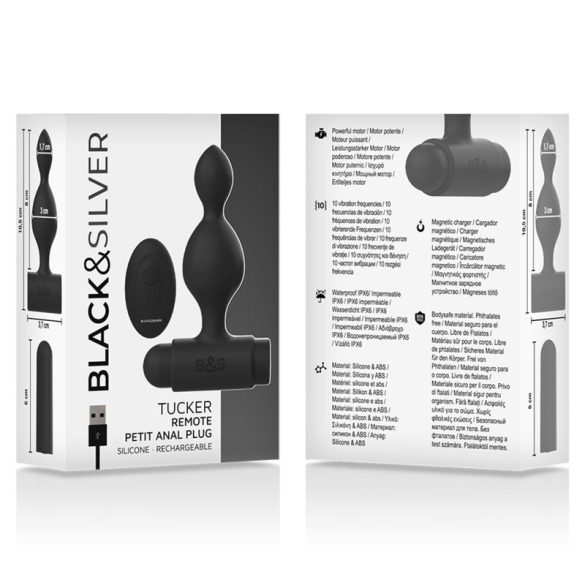 BLACK&SILVER – Tucker small – távirányítós szilikon anál plug
