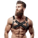 Fetish Submissive – állítható neoprén bulldog hám férfiaknak