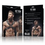 Fetish – férfi öv a keresztbe fűzött eco-bőrben, szegecses