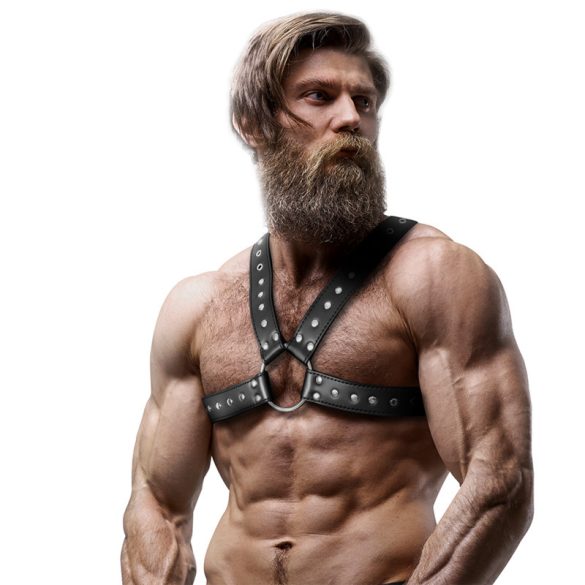 Fetish Submissive - férfi eco-bőr mellheveder szegecsekkel