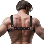 Fetish Submissive – állítható öko-bőr bulldog hám férfiaknak