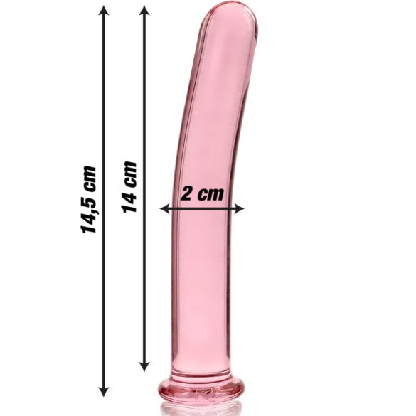 Ibiza Nebula Series 8 – pink boroszilikát üveg dildo 14,5 cm