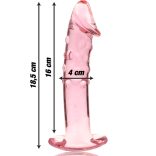 Ibiza Nebula 19 – prémium üveg dildo, rózsaszín, 18,5 cm
