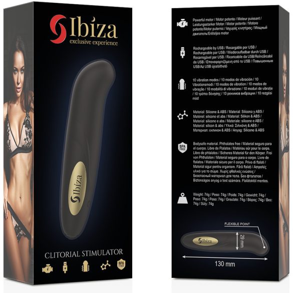 Ibiza – arany csiklóizgató USB töltéssel, 10 vibrációs móddal