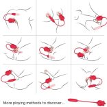 ARMONY RÓZSA – 3 az 1-ben érzéki stimulátor piros farokkal