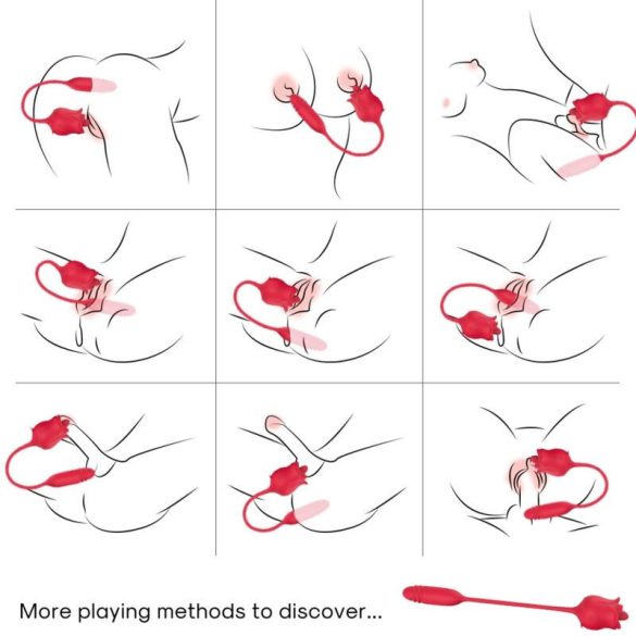 ARMONY RÓZSA – 3 az 1-ben érzéki stimulátor piros farokkal
