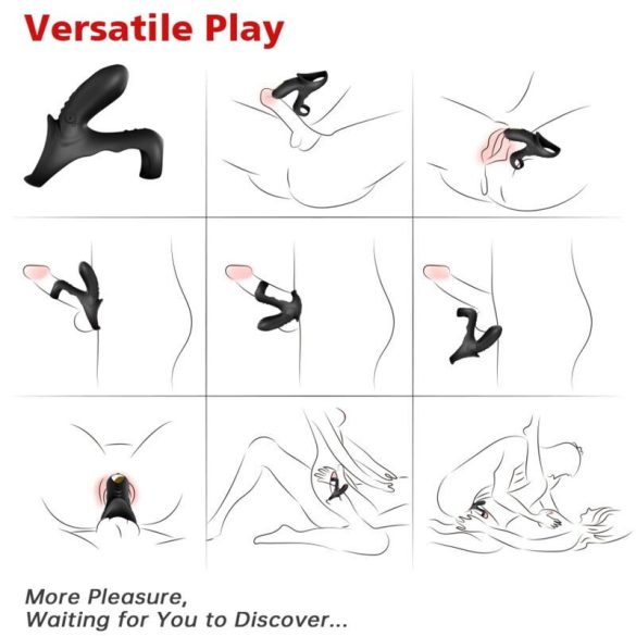 ARMONY Ranger – dupla vibráló gyűrű pároknak, fekete