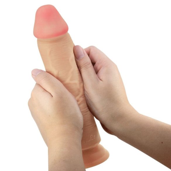 PRETTY LOVE – valósághű vibrációs dildo, csúszó bőrrel, 23,4 cm