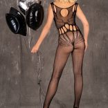 LIVCO CORSETTI FASHION - érzéki, nyitott testharisnya, Fekete