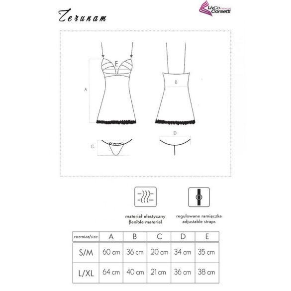 LIVCO CORSETTI FASHION – érzéki babydoll fekete tanga combo