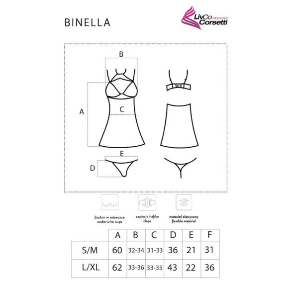 LIVCO CORSETTI FASHION – Binella babydoll és tanga szett feketében
