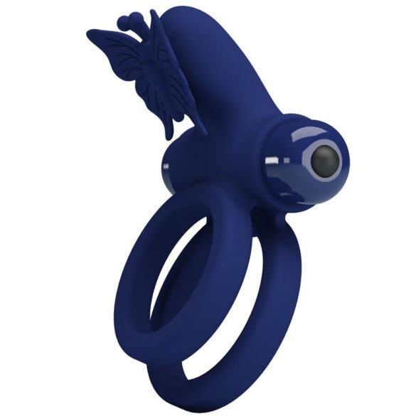 PRETTY LOVE JAMELE – kék dupla gyűrű vibrátorral és pillangó izgatóval
