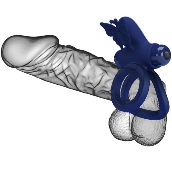 PRETTY LOVE JAMELE – kék dupla gyűrű vibrátorral és pillangó izgatóval