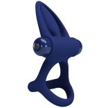 Pretty Love – vibráló dupla péniszgyűrű kék színben