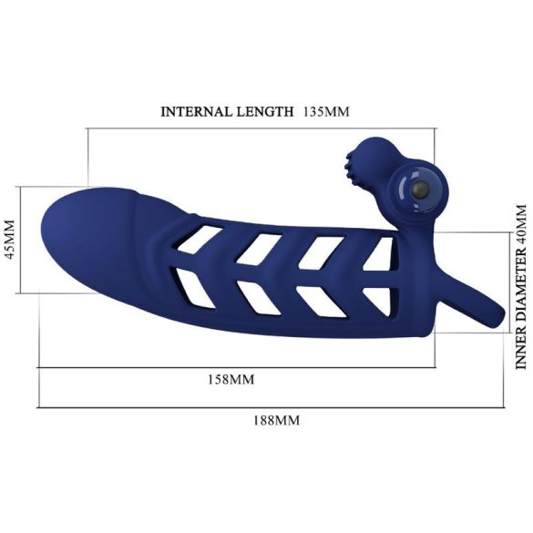 PRETTY LOVE – szilikonos vibráló gyűrű kék színben