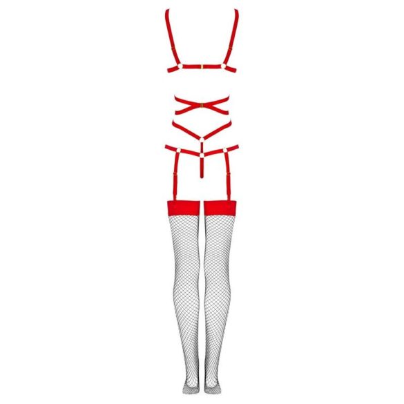 LIVCO CORSETTI FASHION – érzéki test és harisnya szett, piros L/XL