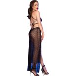 CHILIROSE – hosszú babydoll és tanga fekete színben