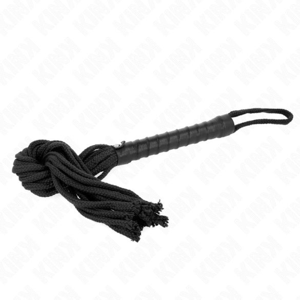 KINK – prémium fekete kötél korbács 56 cm