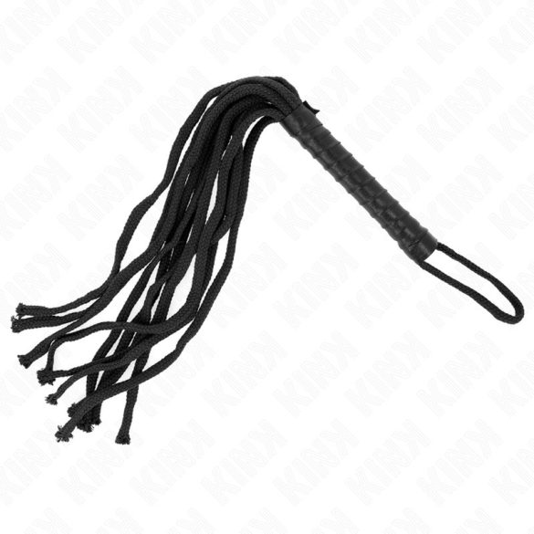 KINK – prémium fekete kötél korbács 56 cm