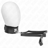 KINK - állítható fekete bőr nyaklánc, 40-48 cm szélességig